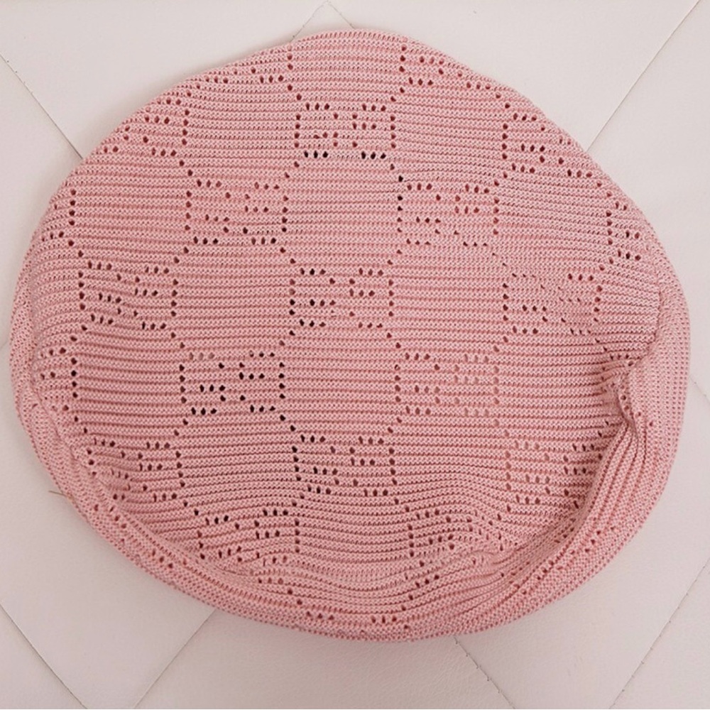 GUCCI GENUINE Pink Knit Beret with Ribbon Tie - Women's Fashion Accessory - Picture 4 of 10